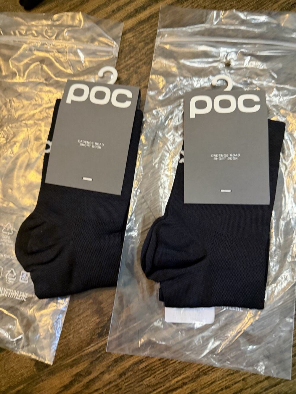 POC Cadence Road Short Cycling Socks (2) Large Men's Sz 10-13 Uranium Black NWT